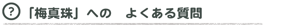 梅真珠へのよくある質問